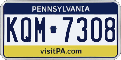 PA license plate KQM7308
