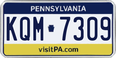 PA license plate KQM7309