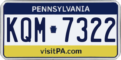 PA license plate KQM7322