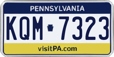PA license plate KQM7323