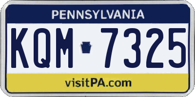 PA license plate KQM7325