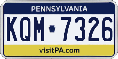 PA license plate KQM7326
