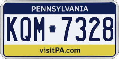 PA license plate KQM7328