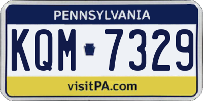 PA license plate KQM7329
