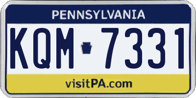 PA license plate KQM7331
