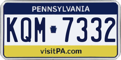 PA license plate KQM7332