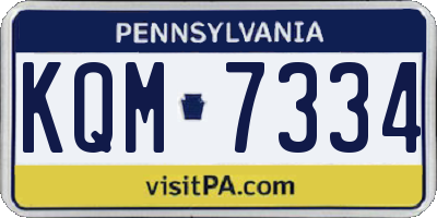 PA license plate KQM7334