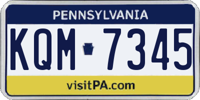 PA license plate KQM7345