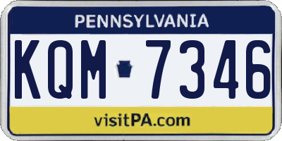 PA license plate KQM7346