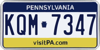 PA license plate KQM7347