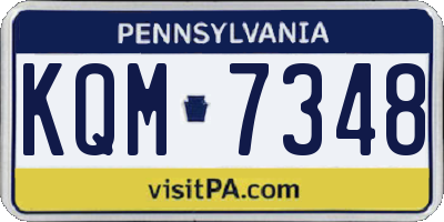 PA license plate KQM7348