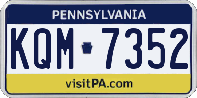 PA license plate KQM7352
