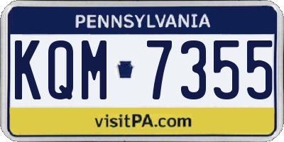 PA license plate KQM7355