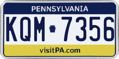 PA license plate KQM7356
