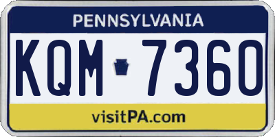 PA license plate KQM7360