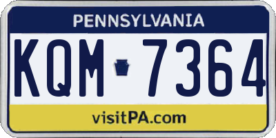 PA license plate KQM7364