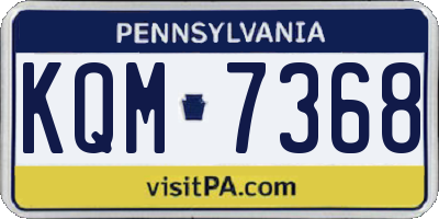 PA license plate KQM7368