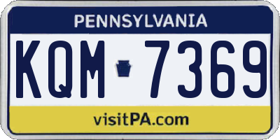 PA license plate KQM7369