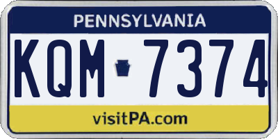 PA license plate KQM7374