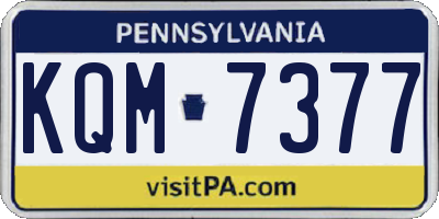 PA license plate KQM7377