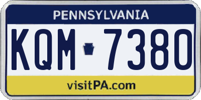 PA license plate KQM7380