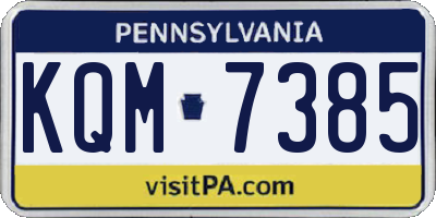 PA license plate KQM7385