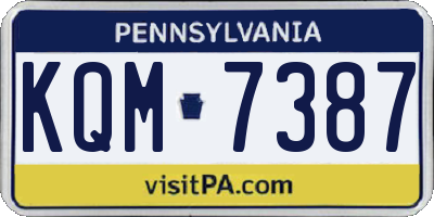 PA license plate KQM7387