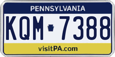 PA license plate KQM7388