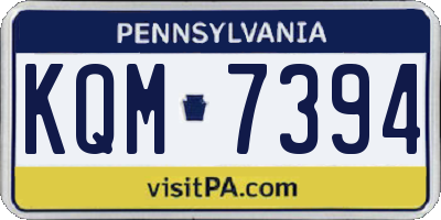 PA license plate KQM7394