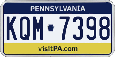 PA license plate KQM7398