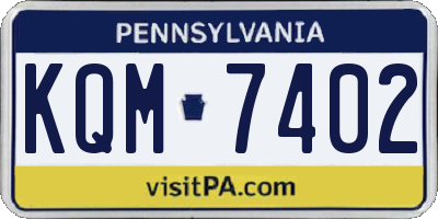 PA license plate KQM7402