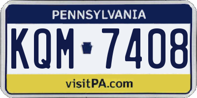 PA license plate KQM7408
