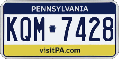 PA license plate KQM7428
