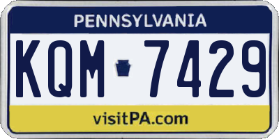 PA license plate KQM7429