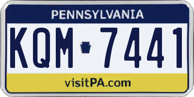 PA license plate KQM7441