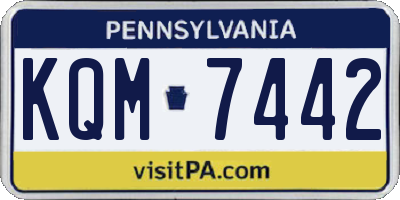 PA license plate KQM7442