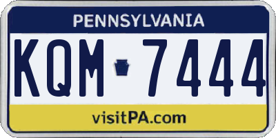 PA license plate KQM7444