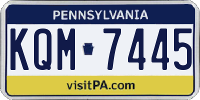 PA license plate KQM7445