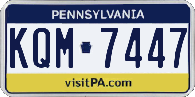 PA license plate KQM7447