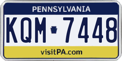 PA license plate KQM7448