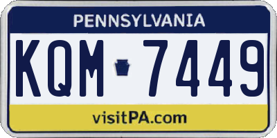 PA license plate KQM7449