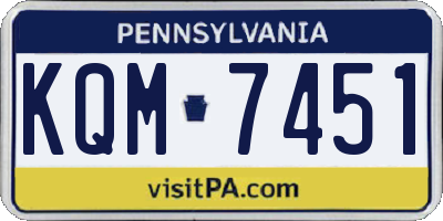 PA license plate KQM7451