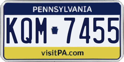 PA license plate KQM7455