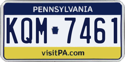 PA license plate KQM7461