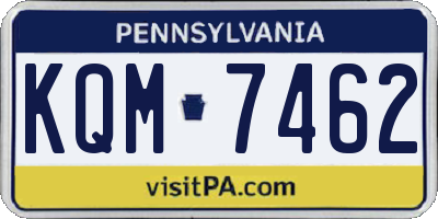 PA license plate KQM7462