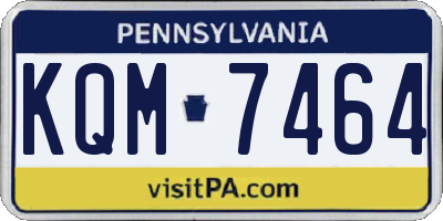 PA license plate KQM7464