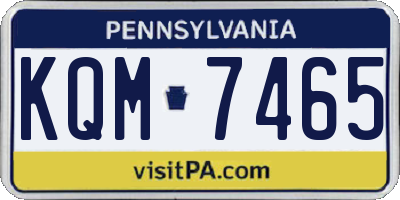 PA license plate KQM7465