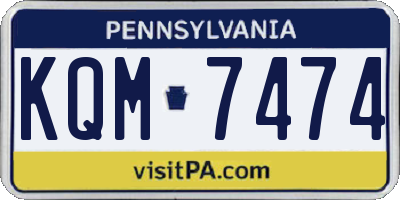 PA license plate KQM7474