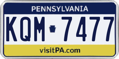 PA license plate KQM7477