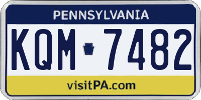 PA license plate KQM7482